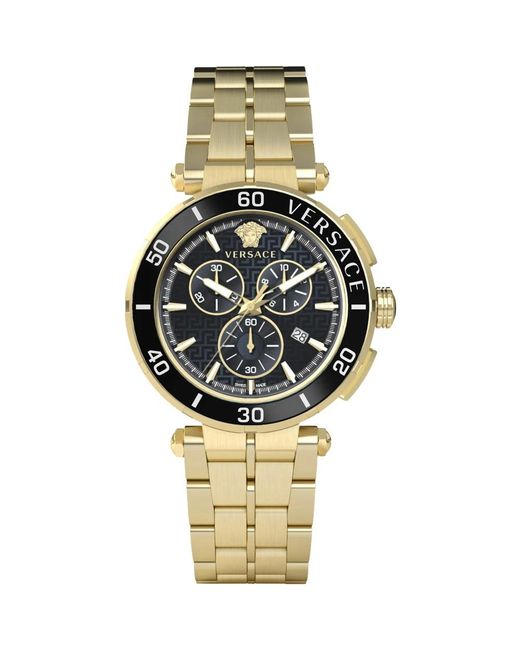 Versace Greca Chrono 45 Mm in het Metallic voor heren