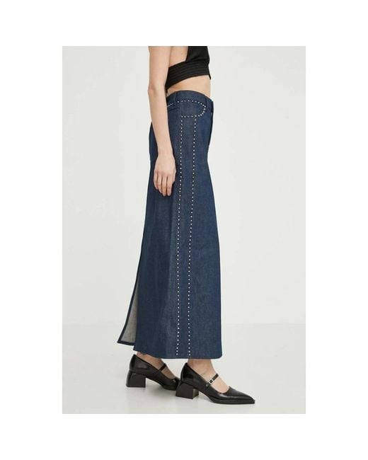 Denim Skirts Gestuz de color Blue