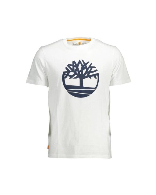 Timberland White Cotton Tshirt for men