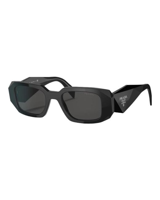 Prada Black Rechteckige sonnenbrille dunkelgrau