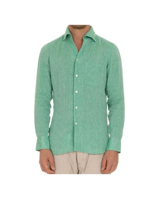 Finamore 1925 Handgemachtes leinenhemd grün in Green für Herren