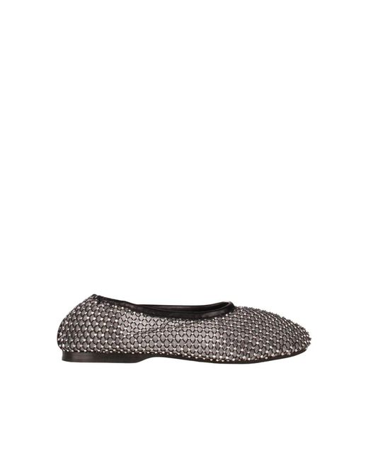 Alohas Zwarte Mesh Ballerina's Met Strass in het Gray