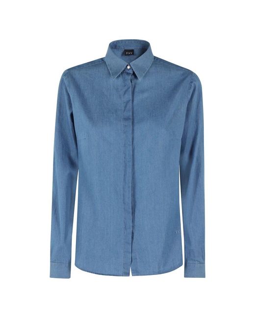 Fay Blue Slim fit hemd