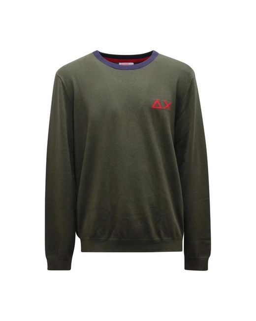 Sun 68 Green Round-Neck Knitwear for men