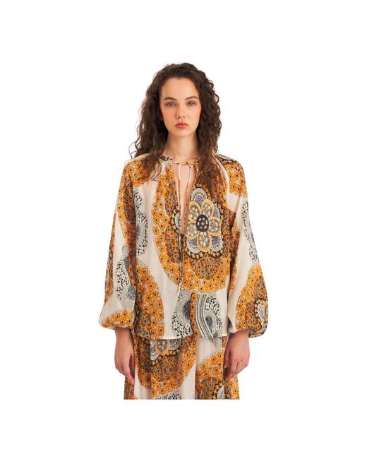 Blouses Antik Batik de color Orange