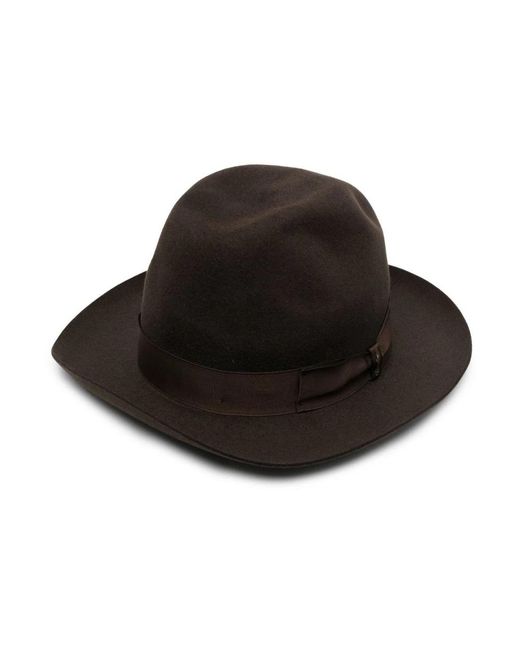 Borsalino Black Suede Hat for men