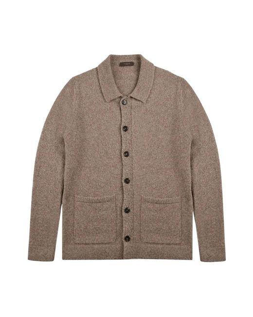 Slowear Zanone Cardigan in het Brown voor heren