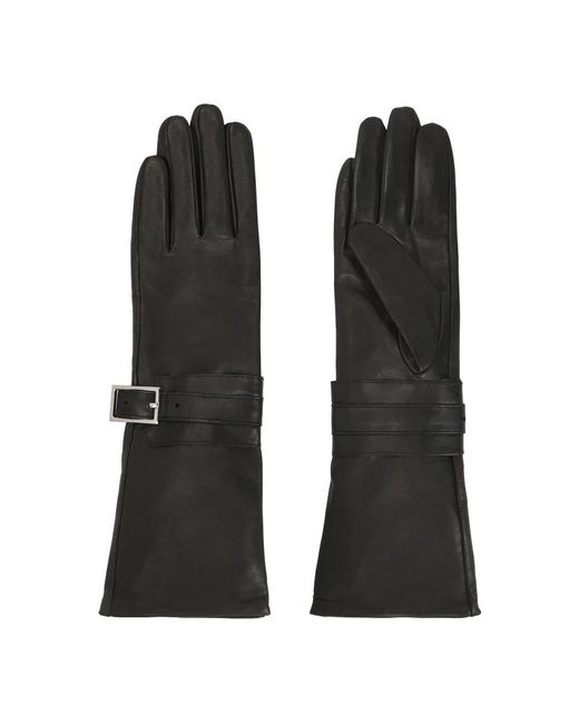 Kazar Accessoires ,Zwart ,Leer Elegante Lange Handschoenen Met Decoratie in het Black