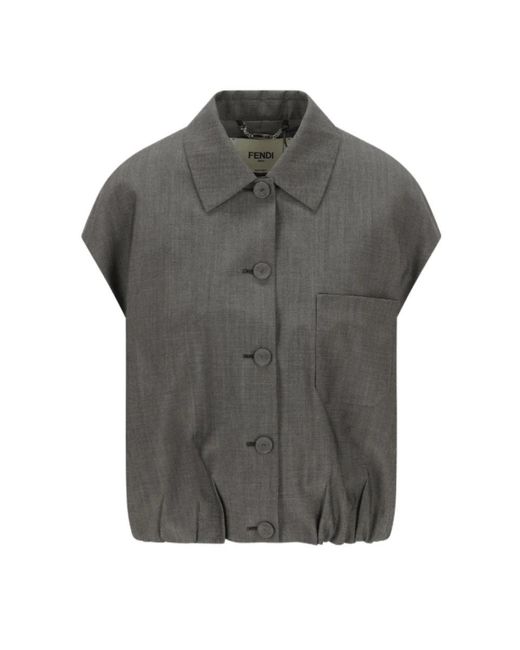 Fendi Gray Waistcoats