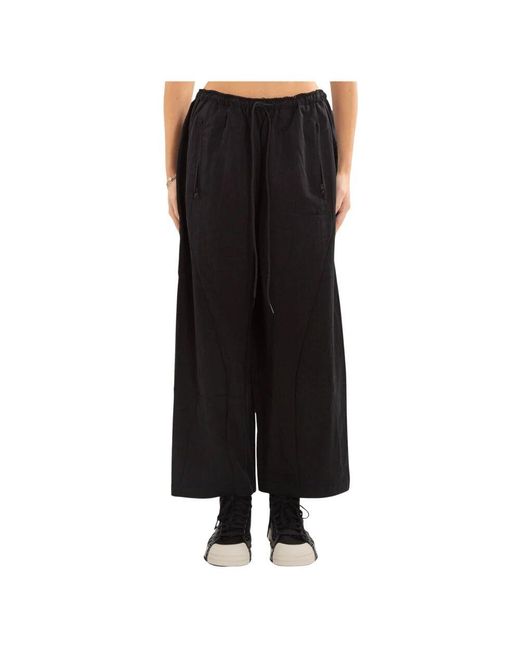 Y-3 Black Schwarze Gewaschene Twill-Hose
