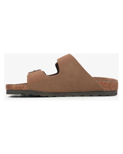ESTRO Brown Sliders for men