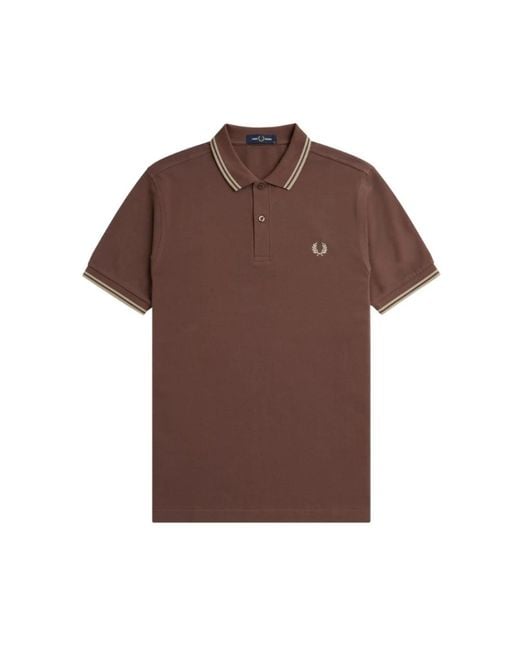 Fred Perry Tops ,Bruin ,Katoen Basic Poloshirt in het Brown voor heren