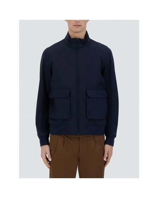 Herno Blue Bomber Jackets for men