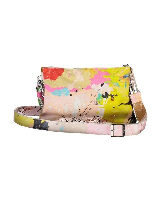 Desigual Yellow Stilvolle Baumwollhandtasche Mit Kontrastdetails