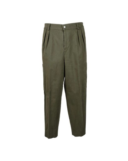 Pantaloni in cotone ed elastan di Daniele Alessandrini in Green da Uomo