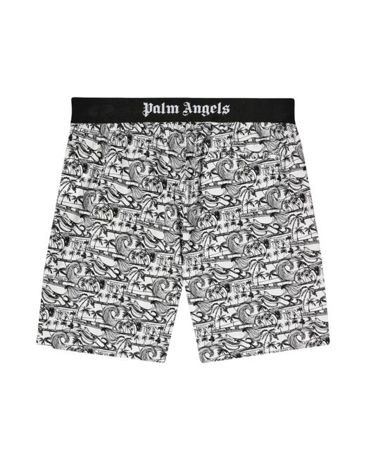 Palm Angels Gray Short Shorts for men