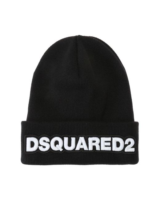 DSquared² Wool Beanie in het Black voor heren