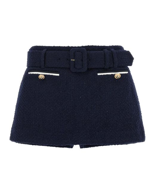 Self-Portrait Blue Short Shorts