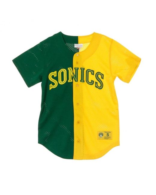Mitchell & Ness T -Stuk Split Mesh -Knop Voor Zeeop in het Yellow voor heren