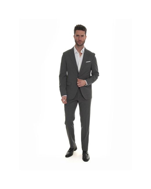 Single Breasted Suits di Paoloni in Black da Uomo
