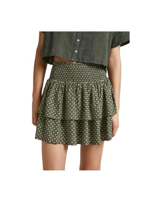 Pepe Jeans Green Short Skirts