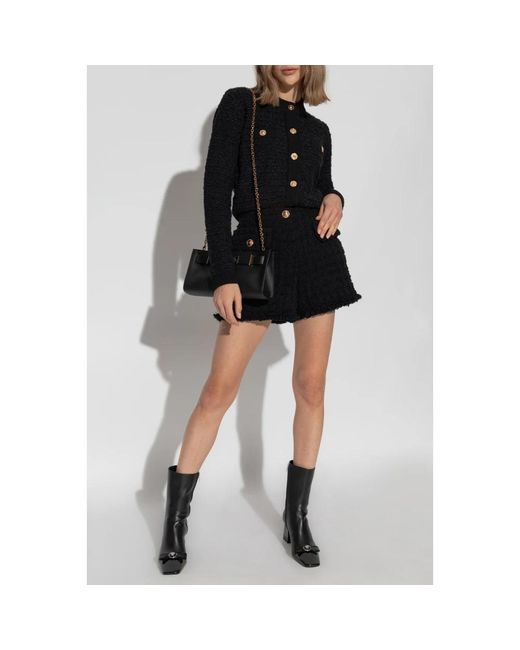 Versace Korte Broeken ,Zwart ,Tweed Tweed Shorts in het Black