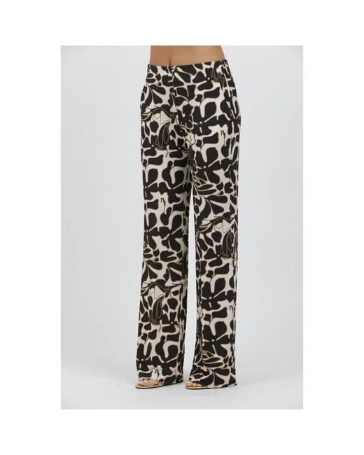 Wide Trousers Via Masini 80 de color Black