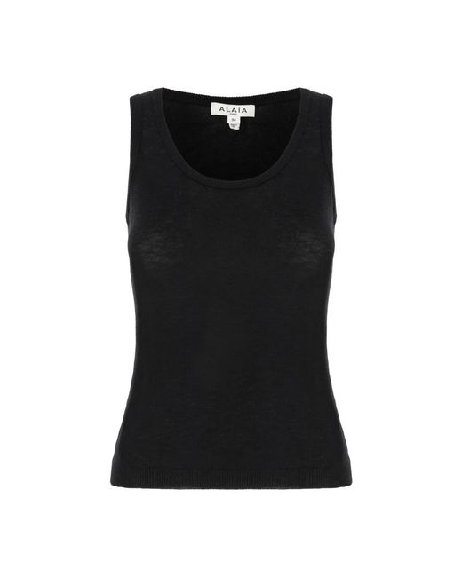 Alaïa Black Sleeveless Tops
