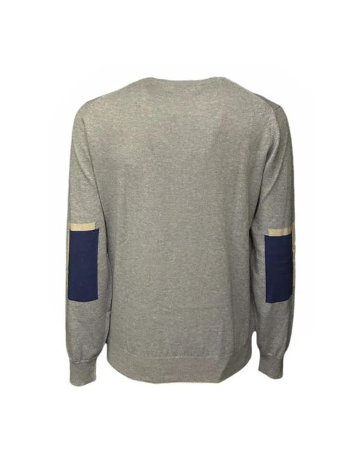 La Martina Gray Round-Neck Knitwear for men