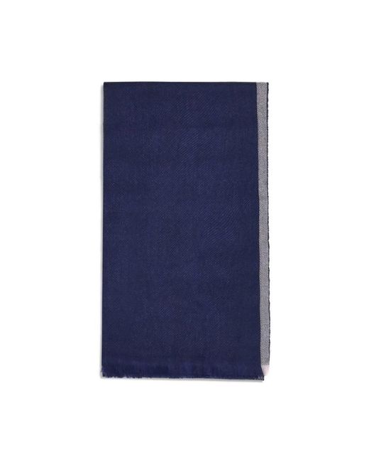 Brunello Cucinelli Luxe Cashmere Sjaal Met Rafelige Randen in het Blue voor heren