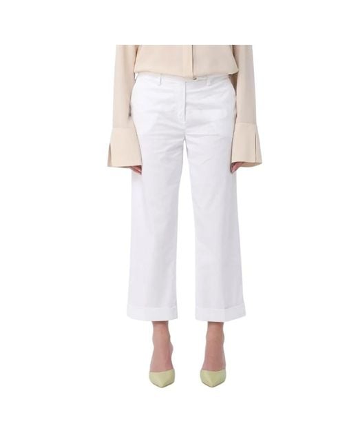 Re-hash Broeken ,Wit ,Witte Wijde Crop Broek in het White