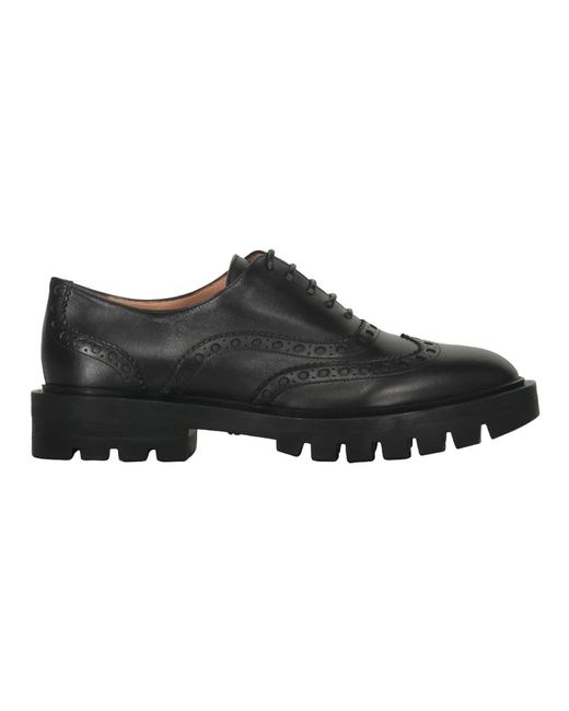 Santoni Black Lederschuhe