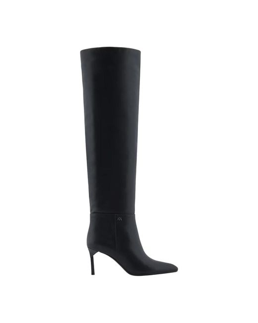 ARMANI EXCHANGE Black Elegante Schwarze Kniehohe Stiefel