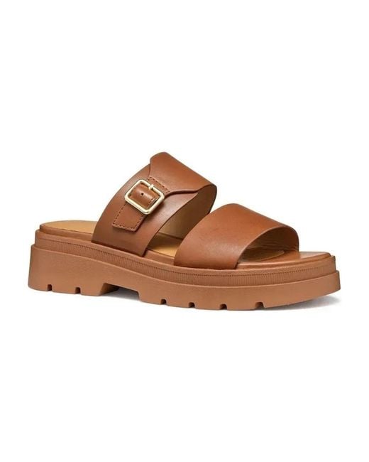 Geox Brown Sliders