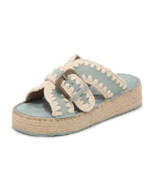 Mou Schoenen ,Blauw ,Jute Jute Sandaal in het Metallic