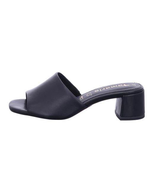 Tamaris Blue Heeled Mules