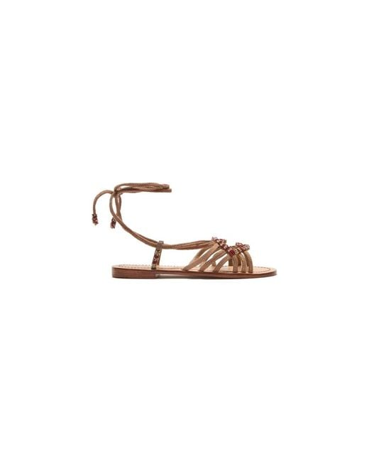Maliparmi Metallic Flat Sandals