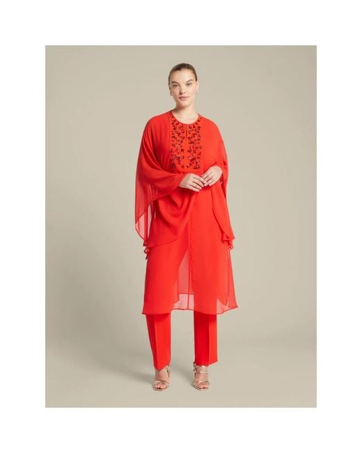 Elena Miro Red Langstickter Kaftano