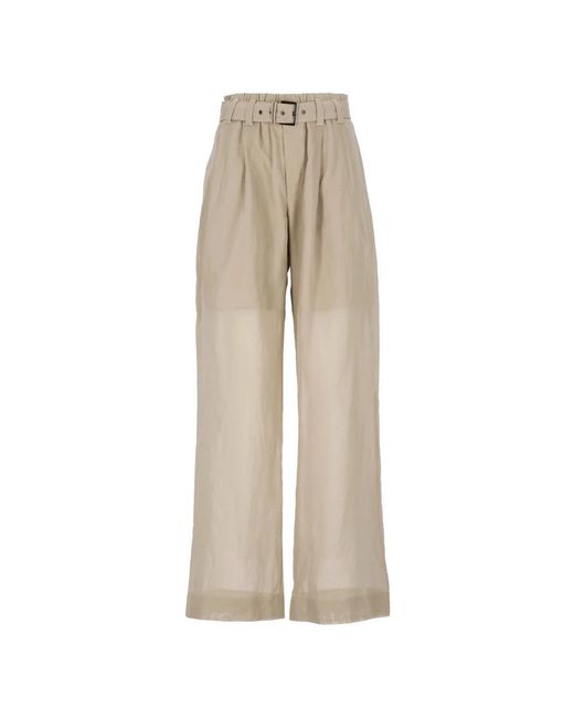 Brunello Cucinelli Natural Wide Trousers