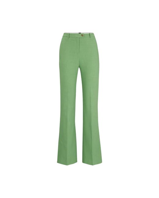 Pantaloni verdi slim fit a zampa di Boss in Green