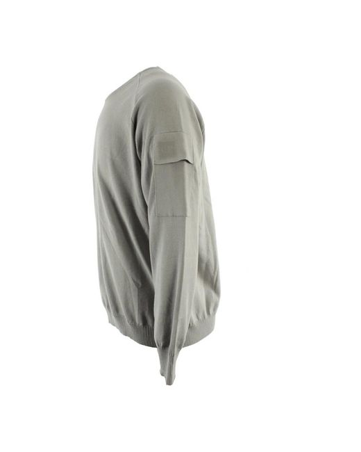 C P Company Gray Round-Neck Knitwear for men