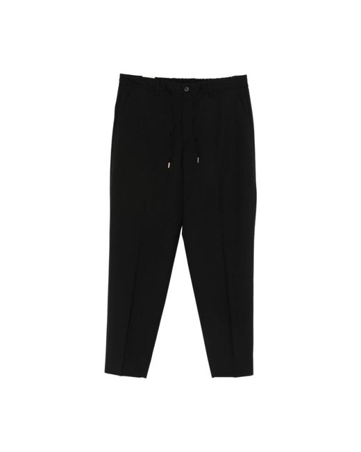BRIGLIA Black Slim-Fit Trousers for men