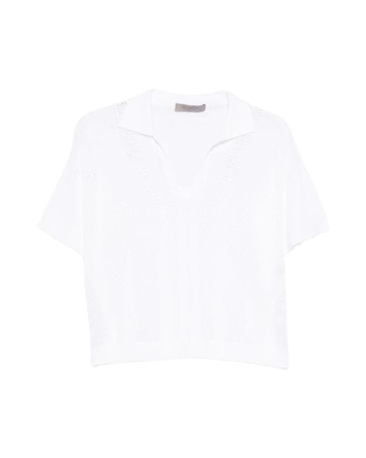 D.exterior White Polo Shirts