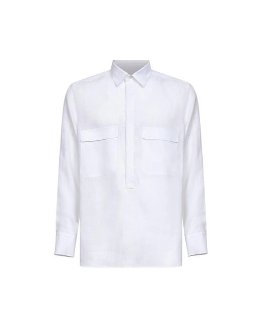 D4.0 Linnen Polo in het White voor heren
