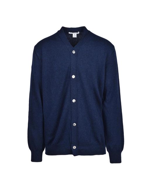 Comme des Garçons Truien & Vesten ,Blauw ,Wol Cardigan Con Bottoni in het Blue voor heren