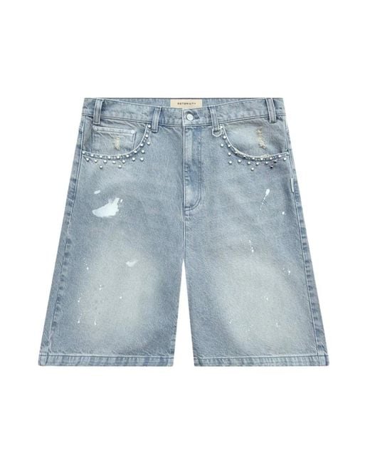 RETERNITY Blue Denim Shorts for men