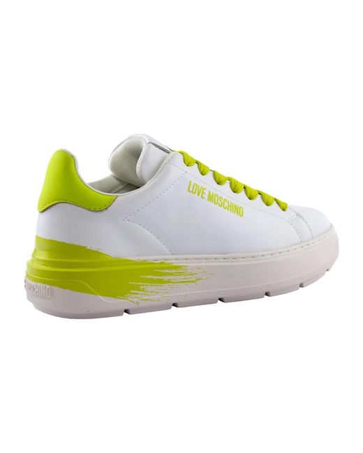 Love Moschino Yellow Weiße casual sneakers