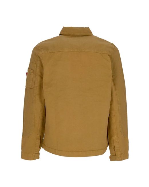 Alpha Industries Jassen ,Katoen Kleur Blok Overshirt Jas Khaki in het Green voor heren