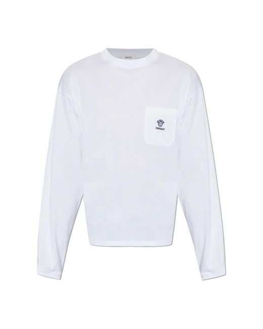 Versace White Long Sleeve Tops for men