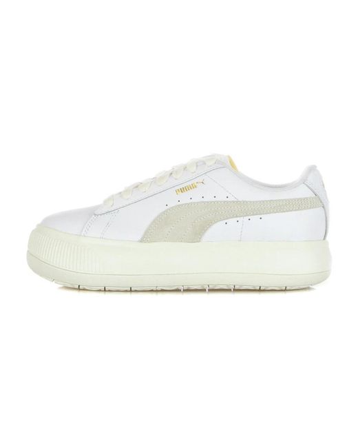 PUMA Schoenen ,Wit ,Suède Witte Suède Lage Sneaker in het White